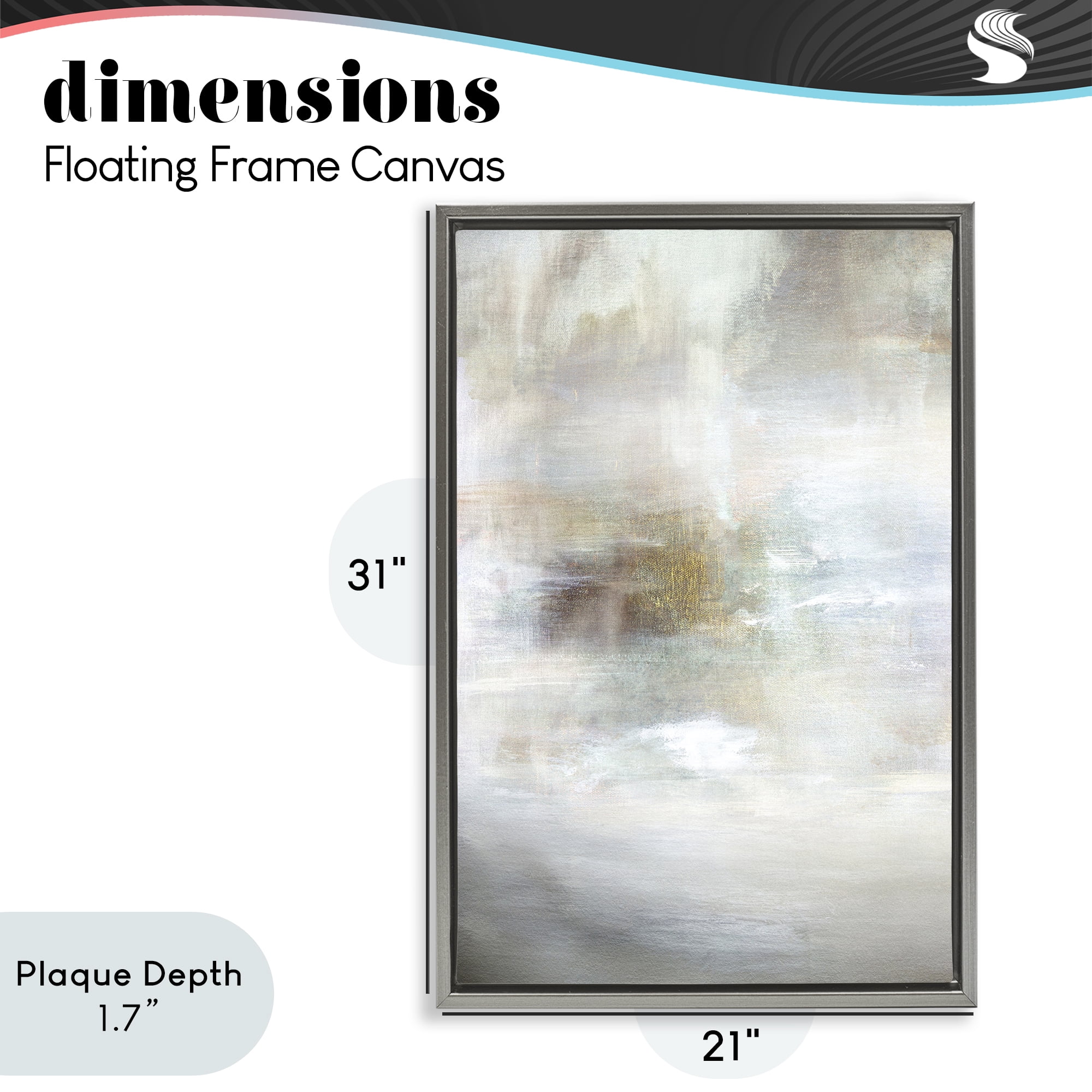Stupell Industries Soft Haze of Subtle Light Gray Framed Floater Canvas Wall Art, design by Hope Bainbridge