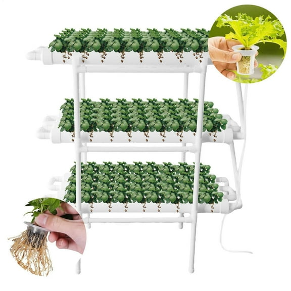 Kagrote Indoor Hydroponic Garden Kit, 1 or 3 Layers Adjustable Multi-Sites Modulars Hydroponics Kit, for Leafy Vegetables Herbs