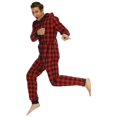 thumbnail image 4 of DHFJKG Winter Plaid Pajamas For Men Jumpsuit Loungewear Long Sleeve Hooded Drawstring Zipper Onesie With Pockets Sleepwear Soft Nightwear, 4 of 7