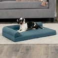 thumbnail image 2 of FurHaven Pet Products Paw-Quilted Cooling Gel Memory Foam Deluxe L-Chaise Pet Bed for Dogs & Cats - Bluestone, Medium, 2 of 12