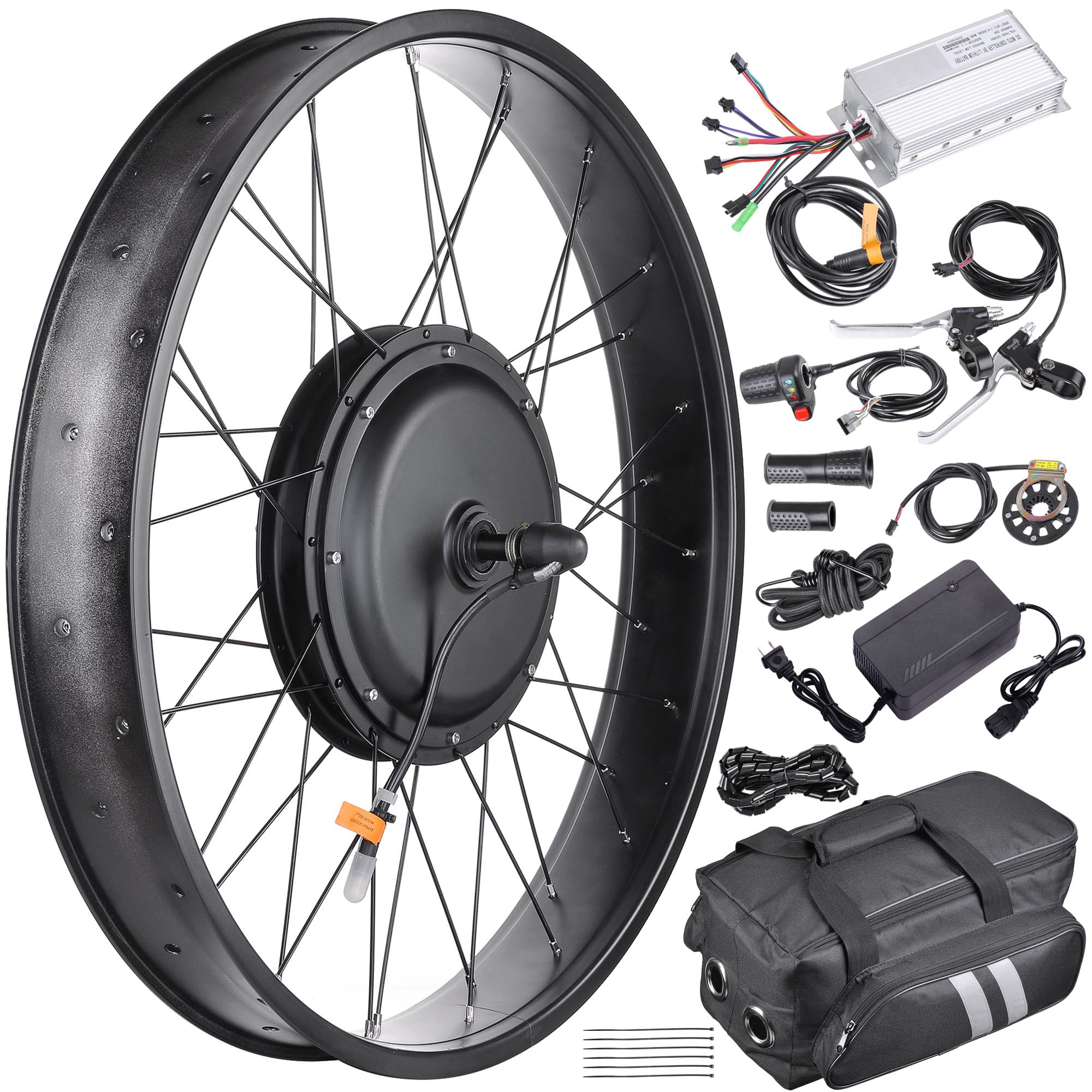 48V Front Fat Tire Electric Bike eBike Conversion Kit 26"/4",20"/4"Tire Rim-New!