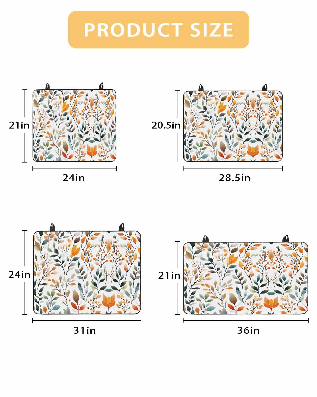 nqOlkjepod Large Induction Cooktop Protector Mat 36"x21", Green Orange Leaves Stove Top Covers for Electric Stove, Spring Garden Botanical Decorative Stove Burner Cover Mats, Glass Top Stove Cover
