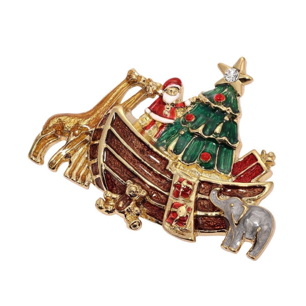 1928 Jewelry Santa's Ark Holiday Brooch