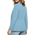 thumbnail image 6 of IUYRTFE Women's Solid Color Long Sleeve Blazer with Button and Pockets Casual Lapel Collar Work Jacket, 6 of 7