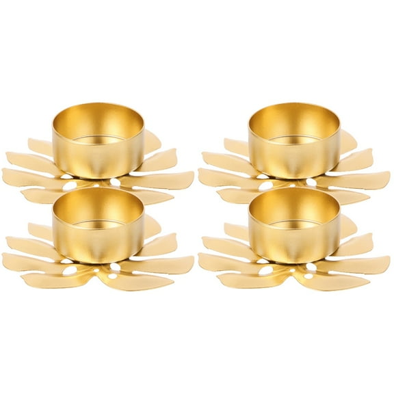 WORGEOUS 4 pcs  Metal Monstera Leaf Candle Holder Ornaments Tealight Holder Adornments