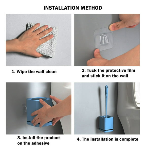 Specollect Deep Cleaning Toilet Brush, Toilet Brush and Holder Set, Bristles Toilet Bowl Brush Head with Ventilated Holder, Wall Mounted Compact Toilet Brush Set for Bathroom Deep Cleaning