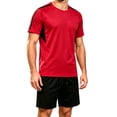 thumbnail image 2 of Miqool Big and Tall Men's Activewear Short Sleeve Crewneck Tee and Shorts Set Summer Outfit Casual Athletic Sports Tracksuit, 2 of 8