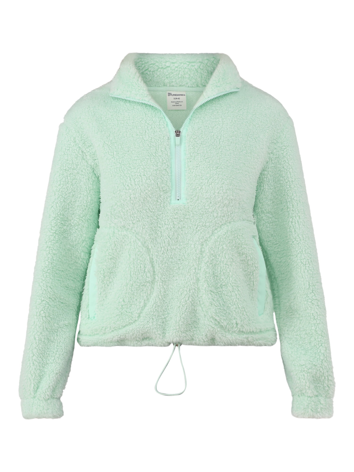 No Boundaries Half Zip Plush Pullover with Pockets, Women's and Women's Plus