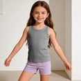 thumbnail image 5 of CYRBOKO Girls Tank Tops, Athletic Knit Ribbing Casual Sleeveless Summer Tops for Kids Gray Size 3-4 T, 5 of 7
