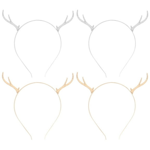 Masteelf 4 pcs Christmas Reindeer Antler Headband Hair Band Xmas Deer Antler Hair