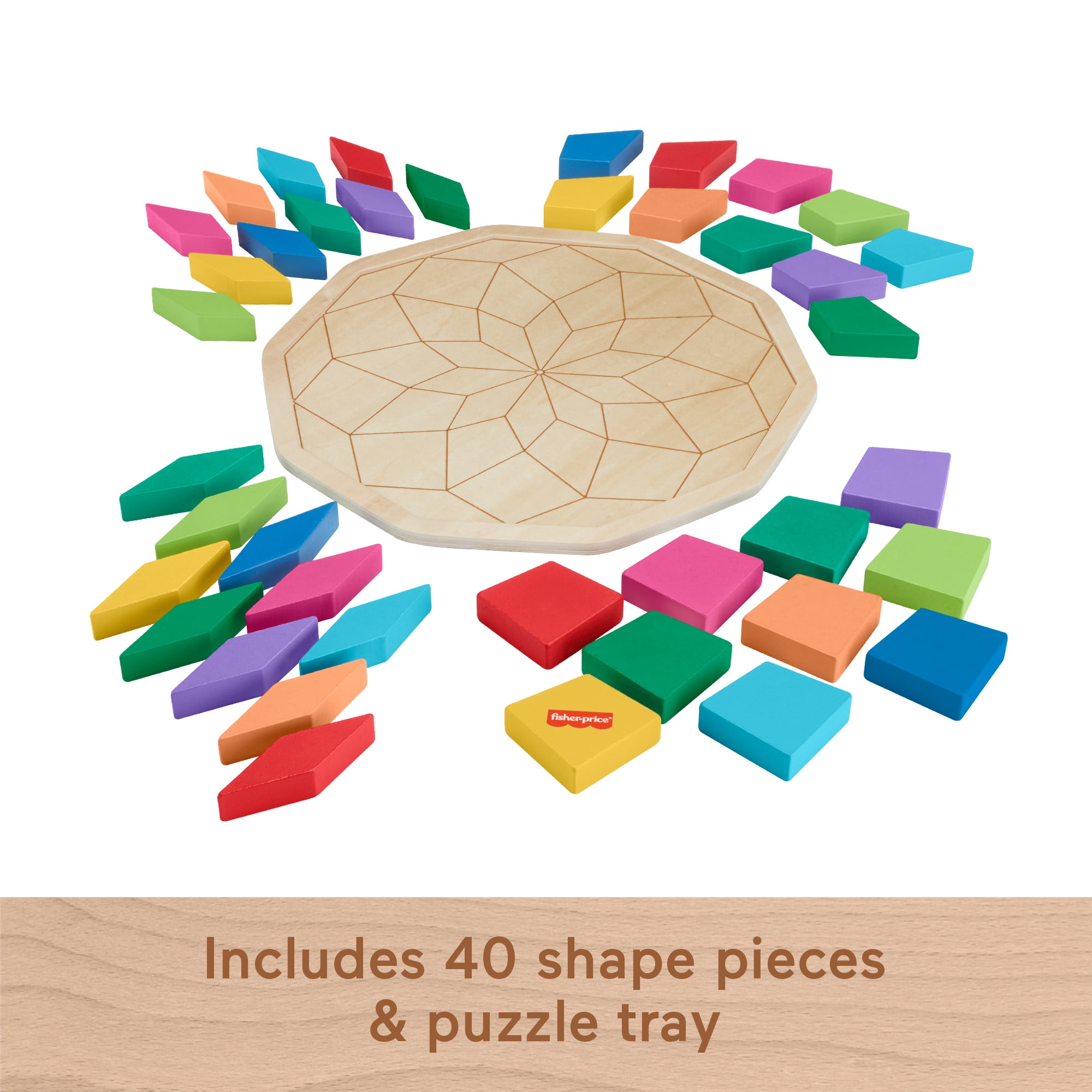 Mana Loa Fisher-Price Wooden Puzzle Toy with Mandala Design for