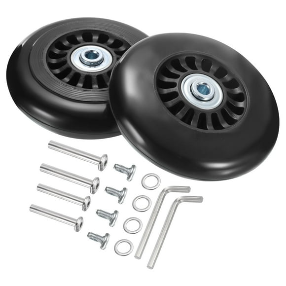 Uxcell Luggage Wheels Replacement 80 x 24 mm/3.4" x 0.9" for Suitcase, Black, 2 Set
