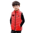 thumbnail image 2 of Gamivast Youth Heated Vest Kids Boys Christmas Printed Zip up Stand Collar Puffer Jackets Multiple Heating Zones and 5-Levels Holiday Rechargeable Quilted Sleeveless Coats Pockets no Power Bank, 2 of 5