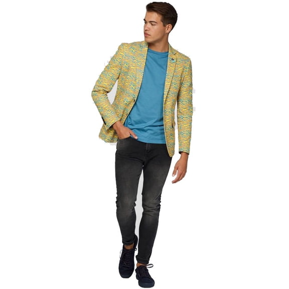 OppoSuits Deluxe Men's Blazers Retro - 80's Animal - Electric Yellow - US 44 Yellow