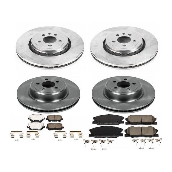 Front and Rear Brake Pad and Rotor Kit - Compatible with 2014 - 2023 Dodge Charger Pursuit 2015 2016 2017 2018 2019 2020 2021 2022