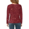 thumbnail image 4 of Hjtefg Girls' Sequin Sweater - Round Neck Long Sleeve Top, Monochrome Glitter Shirt, Cute Casual Kids' Fashion Top,Color: Brick Red Size: 8-9 Years, 4 of 4
