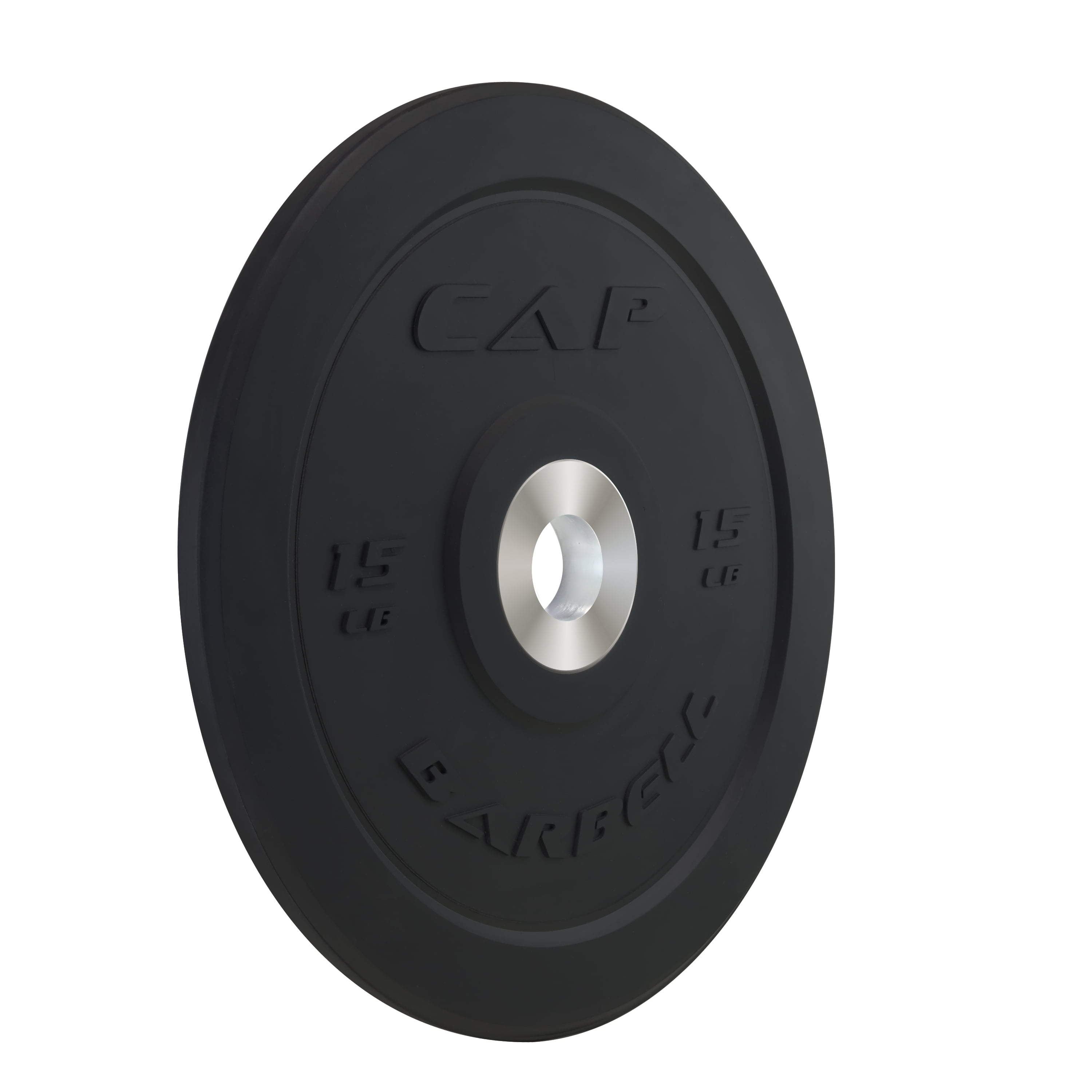 (2 pack) CAP 15 lb Olympic Bumper Plate, Black