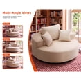 thumbnail image 5 of Newest 55" Oversized Round Swivel Chair, 360° Rotating Chenille Accent Chair for Living Room & Bedroom, Beige, 5 of 11