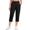 thumbnail image 3 of Fantaslook Women Capri Pants High Waisted Drawstring Summer Yoga Pants Workout Cropped Joggers Lounge Pants with Pockets, 3 of 9