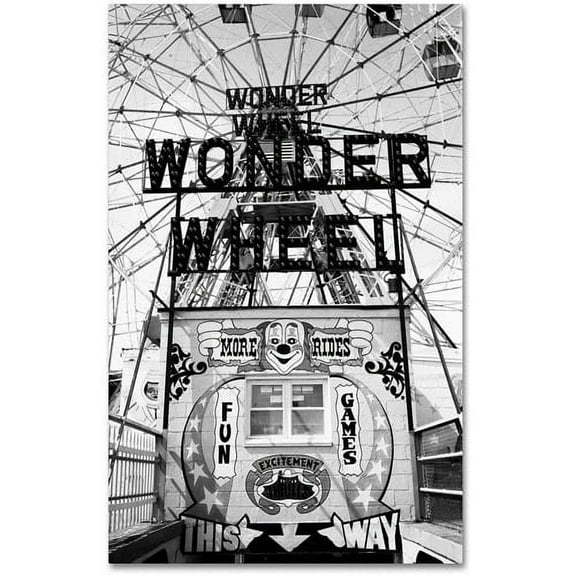 Trademark Fine Art Yale Gurney Coney Island Wonder Wheel Canvas Wall Art - 30x47
