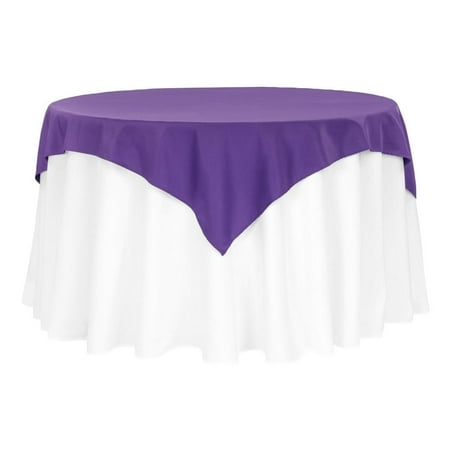 

1 Pc Polyester Square 54 Overlay/Tablecloth - Purple For Wedding & Event Decor