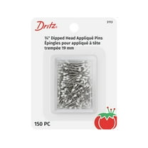 Dritz 3/4" Dipped Head Appliqué Pins with Reusable Storage Box, 150 Count, White
