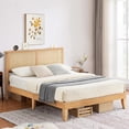 thumbnail image 4 of Ourlova Queen Rattan Bed Frame With Natural Headboard-LED Lights-Underbed Storage-No Box Spring Needed-Noise Free-Easy Assembly, 4 of 7