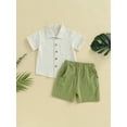 thumbnail image 2 of Bagilaanoe 2pcs Toddler Baby Boy Short Pants Set Short Sleeve Shirt Tops + Shorts 6M 12M 18M 24M 3T 4T Kids Casual Summer Outfits, 2 of 9