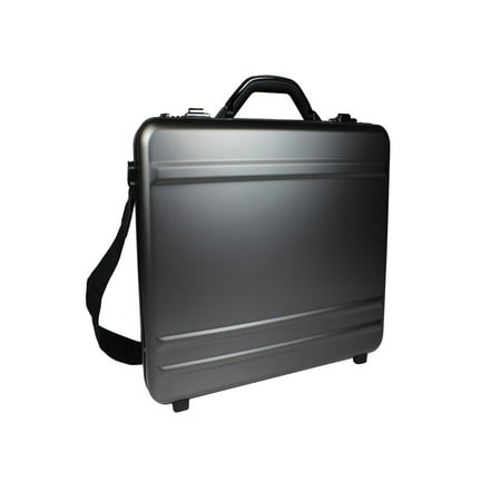 World Traveler European-Style Gunmetal Laptop Attache Briefcase
