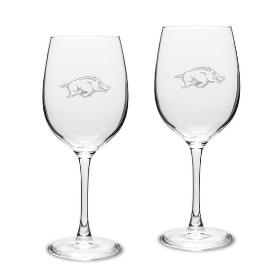 Arkansas Razorbacks 2-Piece 16oz. White Wine Glasses Set