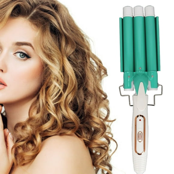 Beach Waver Curling Iron, Hair Waver Curling Iron Adjustable Temperature Hair Iron Versatile Rotating Cord Hair Crimper for Home Three Barrel Irons Wand Hair Crimpers and Wavers