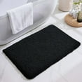 thumbnail image 6 of Black Bathroom Rug 24x36 Non Slip Fluffy Bath Mat for Bathroom Floor Washable Plush Luxury Bath Rug for Tub Soft Shaggy Shower Sink Mat, 6 of 18