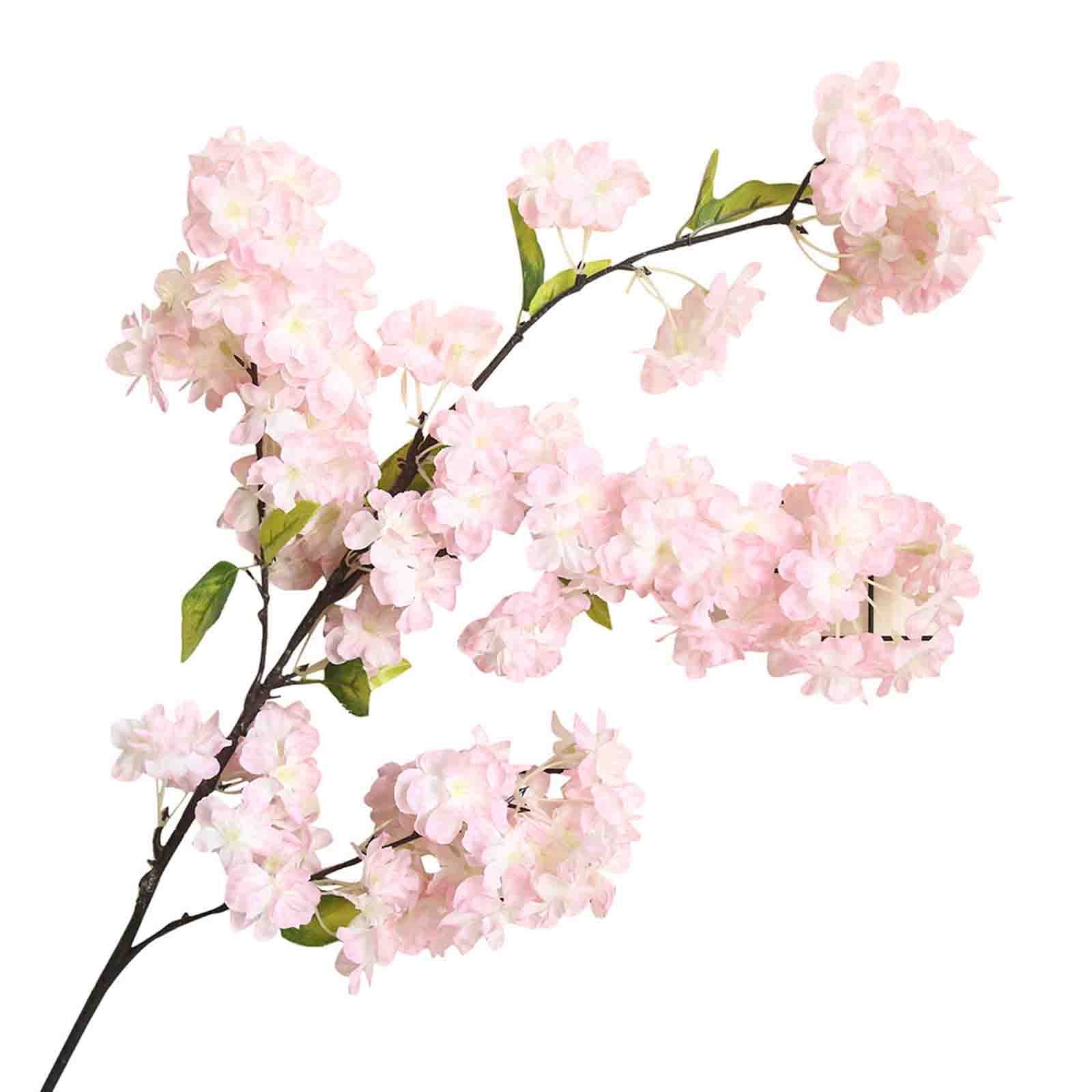 VerPetridure Cherry Blossom Branches, Artificial Pink Cherry Blossom Flower Faux White Cherry