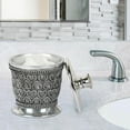 thumbnail image 3 of nu steel Beaded Heart Resin Decorative Bathroom Vanity Countertop Storage Organizer Canister Jar for Cotton Swabs, Rounds, Balls, Makeup Sponges, Bath Salts - Chrome, 3 of 4