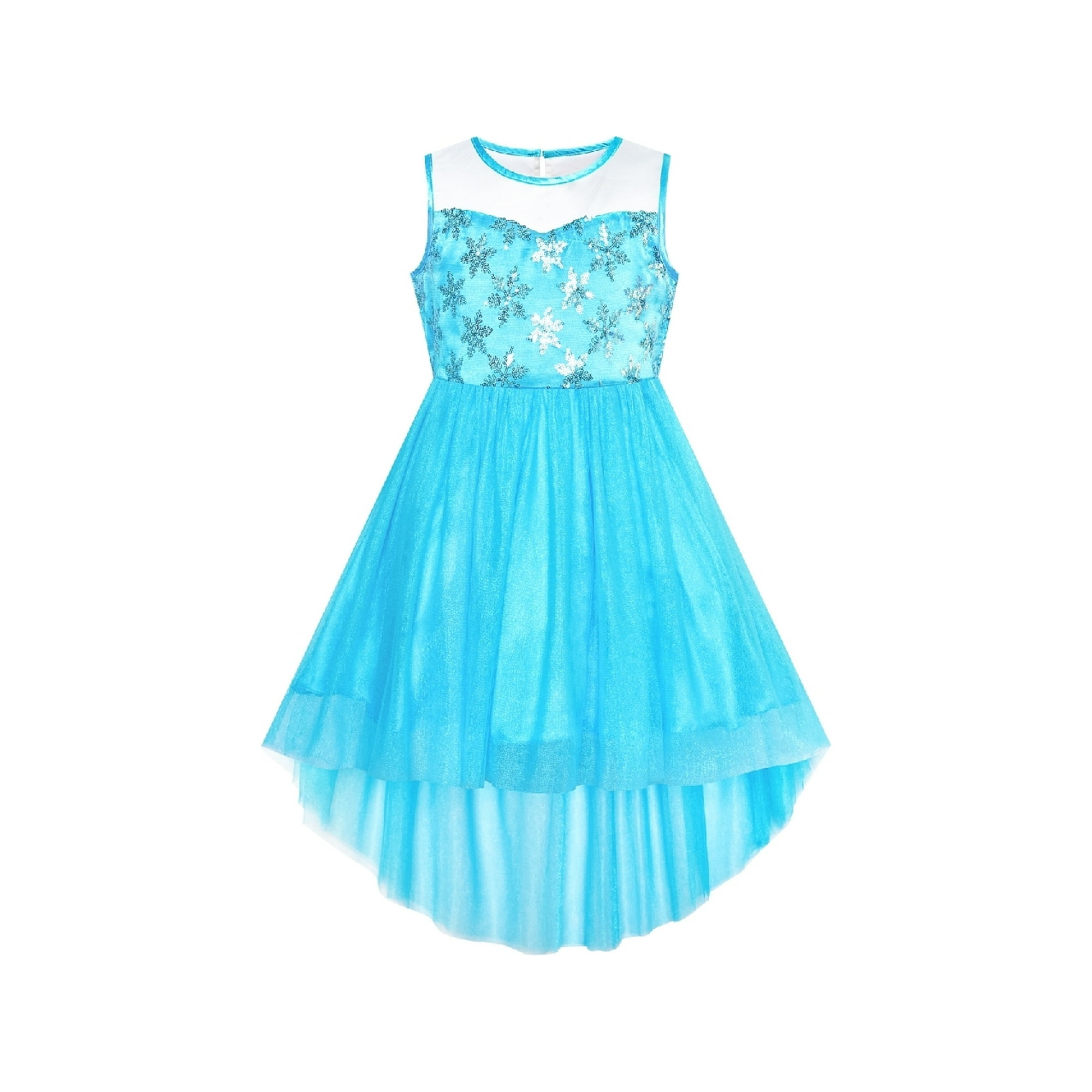 Sunny Fashion Girls Dress Sequin Mesh Party Wedding Princess Tulle 10 Years Multicolor