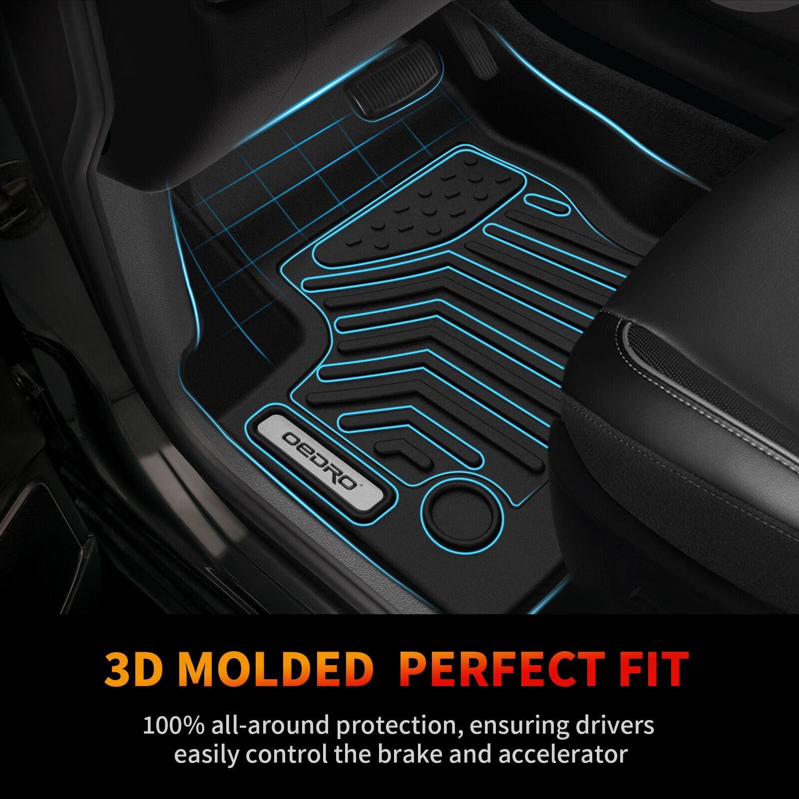 RVNI Floor Mats Liners for 2013-2019 Ford Escape 2013-2018 C-Max TPE All-Weather Guard
