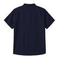 thumbnail image 5 of Kalauyu Men's Mandarin Collar Shirts Short Sleeve Button Down Shirt Summer Casual Loose Breathable Lightweight Solid Color Shirts, 5 of 5