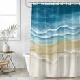 thumbnail image 6 of Blue Summer Beach Coastal Shower Curtain Set - 48" x 72" Washable Bathtub Curtain with 12 Hooks, Nautical Beige Seaside Waterproof Fabric Stall Shower Curtains for Bathroom/Bathtub Décor, 6 of 6