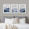 thumbnail image 3 of PixonSign Framed Canvas Print Wall Art Set - Moonlit Peaks Blue Tones Mountain Range Posters - Set of 3 Boho Pastel Nature Wilderness Wall Décor for Living Room, Bedroom, Office - 11"x14" White, 3 of 5
