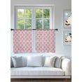 thumbnail image 4 of Sheer Curtains 45 Inch Length 2 Panels Set for Kitchen, Pink Moroccon Semi Sheer Curtains for Windows, Romantic Minimalist Modern Aesthetic Voile Window Treatments Rod Pocket Curtain, 4 of 7