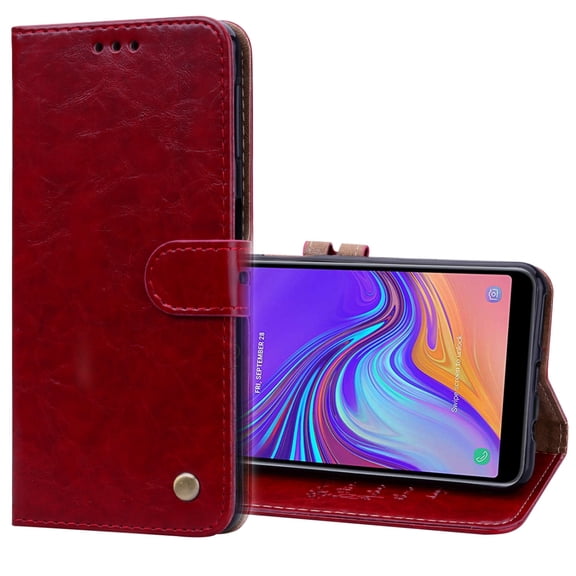 Business Style Oil Wax Texture Horizontal Flip Leather Case for Galaxy A7 , with Holder & Card &