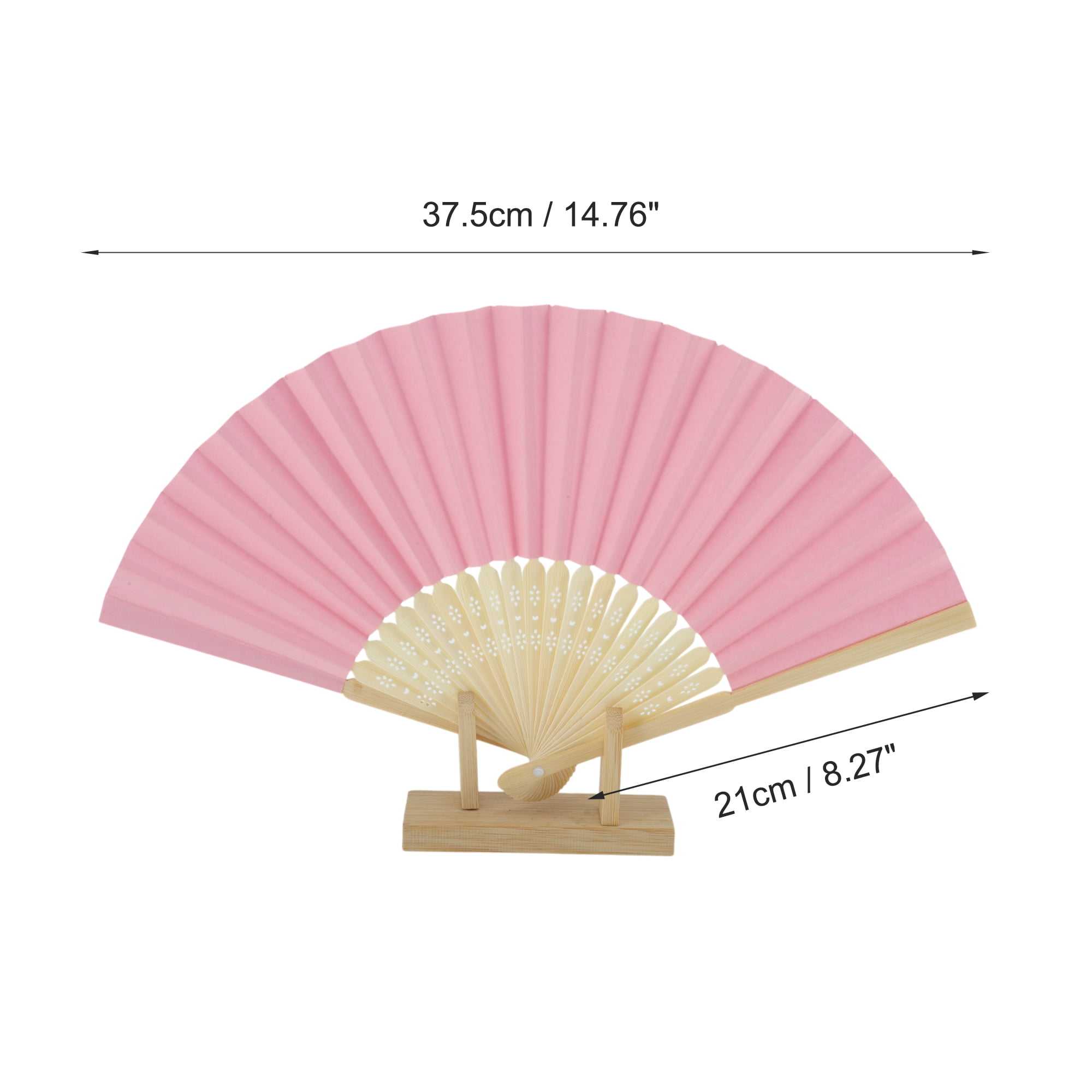Unique Bargains Portable DIY 7-Inch Blank Folding Fan 1 Pc Pink