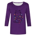 thumbnail image 5 of Mifsaly Christmas Shirts for Women 2025 Holiday Plus Size 3/4 Sleeve T-Shirts Cute Print Xmas Thanksgiving Loose Blouse Holiday Party Festival Pullover Tops, 5 of 5