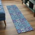 thumbnail image 4 of Vintage Morocco 2'x6' Runner Rug, Traditional Tribal Abstract Geometric Blue Washable Non-Slip Area Rugs for Hallway Kitchen Floor Bedroom Entryway, Laundry Carpet Decoration Indoor Mat, 4 of 9