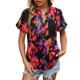 thumbnail image 1 of Camisa Camisas casuales para mujer Camisas con estampado floral con cuello en V de moda Tops de oficina (Rojo M) Ygjytge Rojo T M para Mujer, 1 of 7