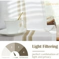 thumbnail image 6 of Striped Valance Farmhouse Window Treatment Linen Textured Drapes for Small Windows Kitchen Living Room RV Vintage Valance 16 Inch Rod Pocket 1 Panel Camel Beige and Grey Stripe, 6 of 8
