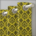 thumbnail image 2 of S4sassy Cotton Duck Flourish Damask Yellow Set of 2 Panel Eyelet Bed Room Door Curtains Drapes- 54x90 Inches, 2 of 5