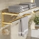 thumbnail image 4 of Toallero plegable de pared con doble barra, de aluminio dorado., 4 of 4