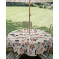 thumbnail image 3 of Independence Day Table Cloth Round Tablecloth, 4th of July Red Blue Stripes Star Burlap Waterproof Wrinkleproof Table Cover with Umbrella Hole and Zipper for Party/Dining/Patio/Wedding 60 Inch, 3 of 9