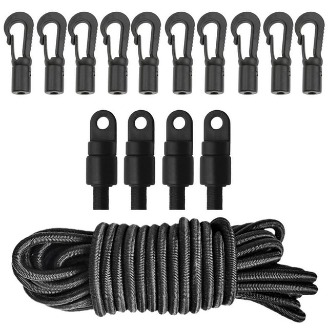 Cuerda Elástico de 5mm 5 Servicio 4 Piezas de Tope de Cable de Choque 10 Piezas de Final para Kayak Canoa Macarena